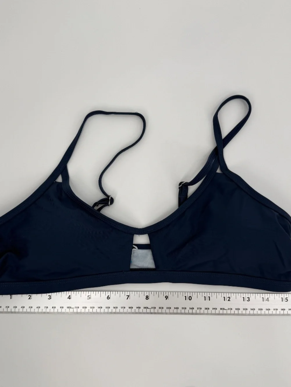 High Waisted Bikini Navy Blue Keyhole Top Crossover Bottoms Beach Resortwear L